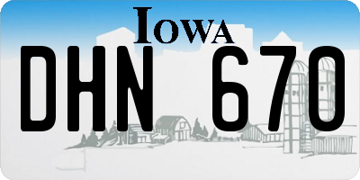 IA license plate DHN670