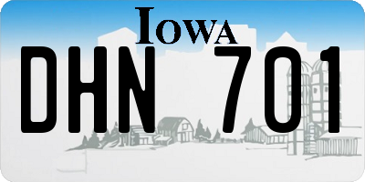 IA license plate DHN701