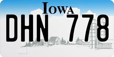 IA license plate DHN778