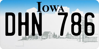 IA license plate DHN786