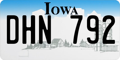 IA license plate DHN792