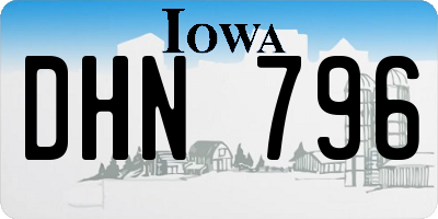 IA license plate DHN796