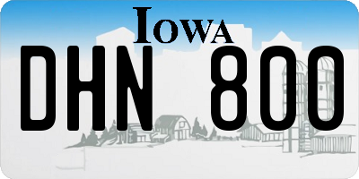 IA license plate DHN800