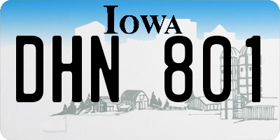 IA license plate DHN801