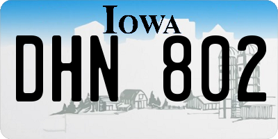 IA license plate DHN802