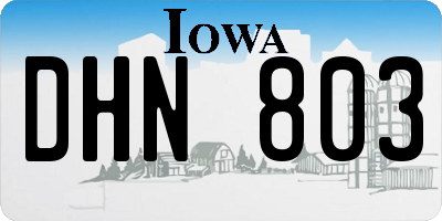 IA license plate DHN803