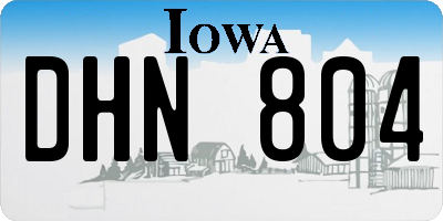 IA license plate DHN804