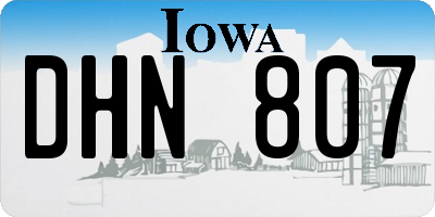 IA license plate DHN807