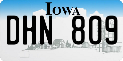 IA license plate DHN809