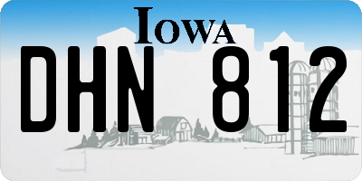 IA license plate DHN812