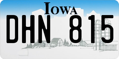 IA license plate DHN815