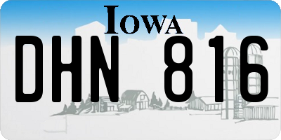 IA license plate DHN816