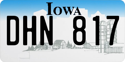 IA license plate DHN817