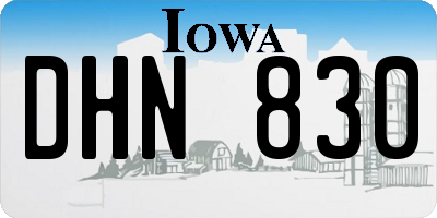 IA license plate DHN830