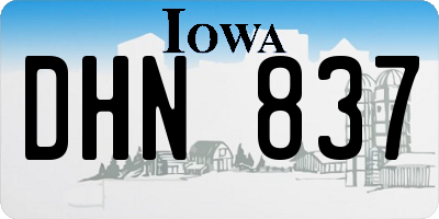 IA license plate DHN837