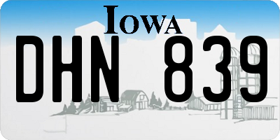 IA license plate DHN839