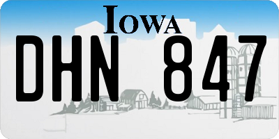 IA license plate DHN847