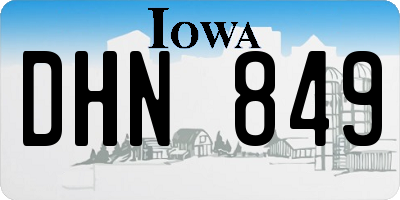 IA license plate DHN849