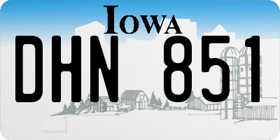 IA license plate DHN851