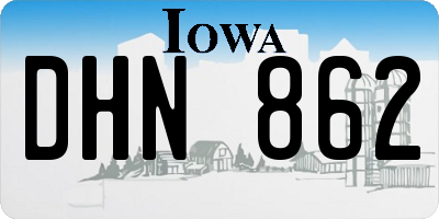 IA license plate DHN862