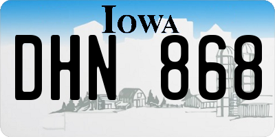 IA license plate DHN868