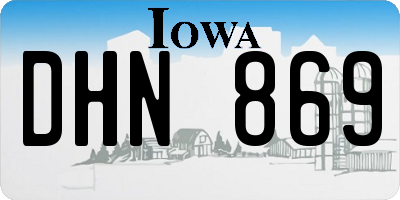 IA license plate DHN869