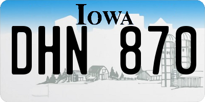 IA license plate DHN870