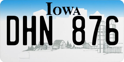 IA license plate DHN876