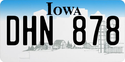 IA license plate DHN878