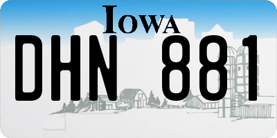 IA license plate DHN881