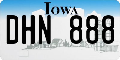 IA license plate DHN888