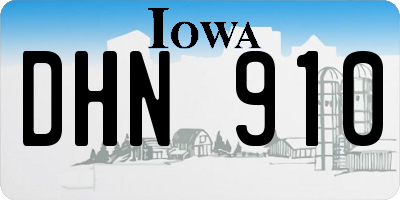 IA license plate DHN910