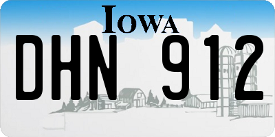 IA license plate DHN912