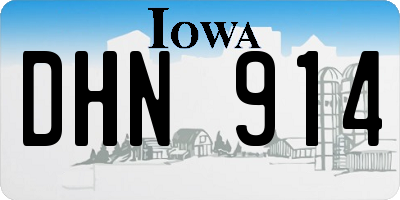 IA license plate DHN914