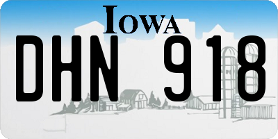 IA license plate DHN918