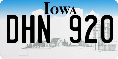 IA license plate DHN920