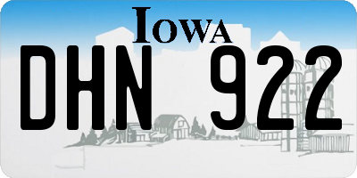 IA license plate DHN922