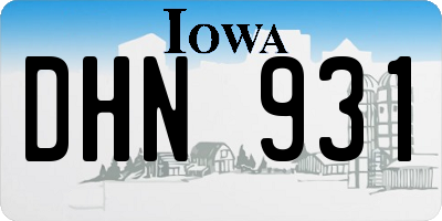 IA license plate DHN931