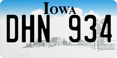 IA license plate DHN934