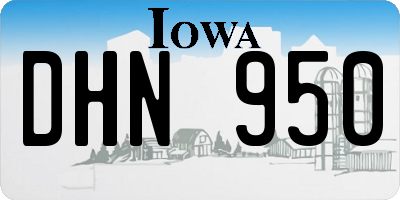 IA license plate DHN950