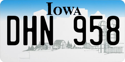 IA license plate DHN958