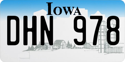 IA license plate DHN978