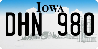 IA license plate DHN980