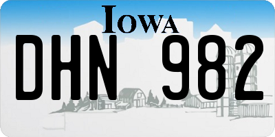 IA license plate DHN982