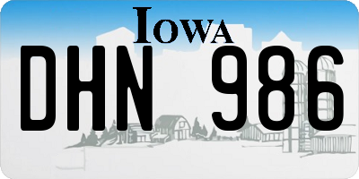 IA license plate DHN986