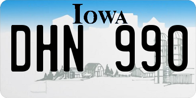 IA license plate DHN990