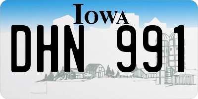 IA license plate DHN991