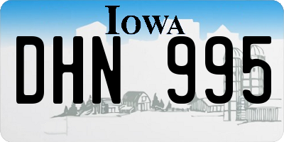 IA license plate DHN995