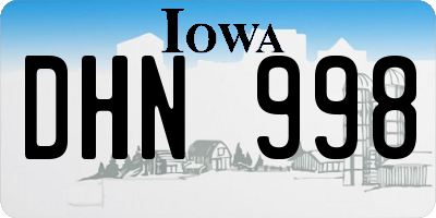 IA license plate DHN998