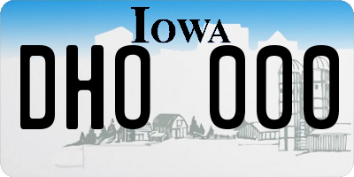 IA license plate DHO000